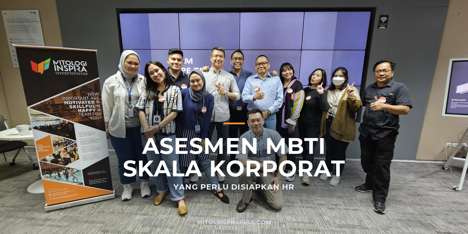 Sesi pelatihan MBTI untuk tim perusahaan yang difasilitasi Mitologi Inspira, bagian dari asesmen MBTI skala korporat